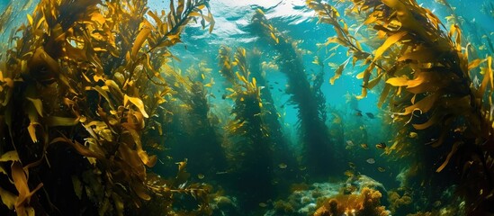 Giant Kelp in Channel Islands, California reef. - obrazy, fototapety, plakaty