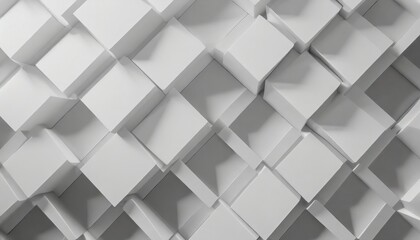 geometric abstract white background from squares 3d rendering