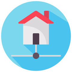 data house round flat vector icon