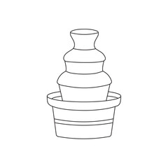 Hand drawn kids drawing Vector illustration chocolate fondue fountain flat cartoon isolated