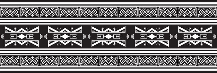 Native American vector monochrome seamless pattern. Endless black aztec, maya, inca ornament. Drawing for sandblasting and plotter and laser cutting.