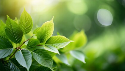 Fototapeta na wymiar nature of green leaf in garden at summer natural green leaves plants using as spring background cover page greenery environment ecology wallpaper