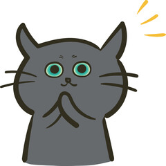 閃くやんちゃなロシアンブルーのイラスト