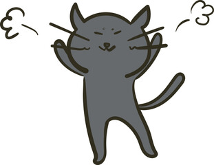 怒ってるやんちゃなロシアンブルーのイラスト