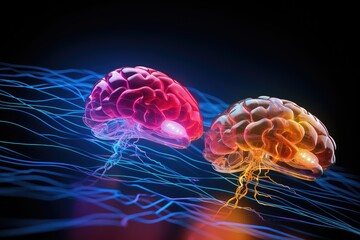 Obraz premium Motley landscape brain oncology, primary secondary brain. Clinical intricacies Tumor pathology grading surgical interventions, glioblastomas, pituitary adenomas, craniopharyngiomas in nervous system