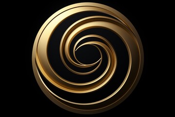 Stand out with a gold logo circle design against a black background.