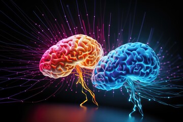 Fototapeta premium Motley landscape brain oncology, primary secondary brain. Clinical intricacies Tumor pathology grading surgical interventions, glioblastomas, pituitary adenomas, craniopharyngiomas in nervous system