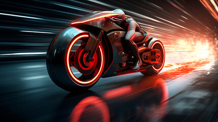 The top speed of a hyperbike. - obrazy, fototapety, plakaty