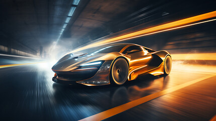 The top speed of a hypercar. - obrazy, fototapety, plakaty
