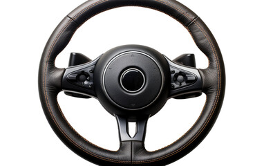 The Steering Wheel, Making Navigation Effortless for Driver Convenience on a White or Clear Surface PNG Transparent Background.