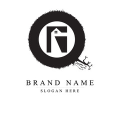 initials letter QR logo design vector illustration template, Initial letter QR logo,	
