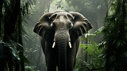 elephant in zoo  high definition photographic creative image - obrazy, fototapety, plakaty