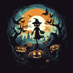  illustration of a halloween created with Generative Ai