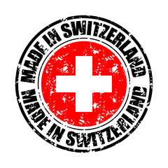 Print of rubber stamp made in switzerland