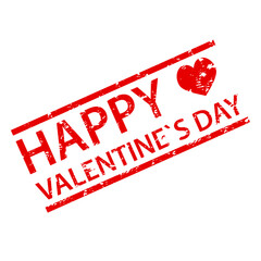 Happy valentine day rubber stamp to congratulation