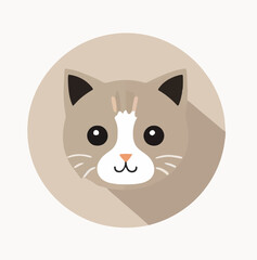 Obraz premium Cat avatar icon, flat design