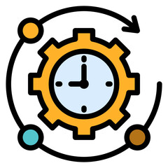 Timeline Outline Colour Icon
