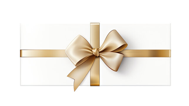 Gift Card with Silk Ribbon and Bow with clipping path