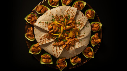 A plate of spicy chicken shawarma wraps, a convenient and tasty choice for Iftar during Ramadhan