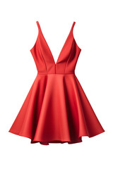 Red dress isolated on transparent background. PNG format