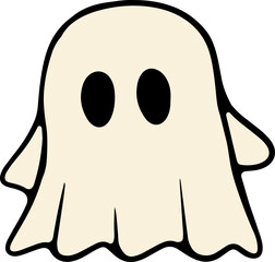 Retro Vintage hooded ghost, donning sunglasses and enjoying the summer in this fun hand-painted PNG illustration collection. Perfect for Halloween and summer vibes
