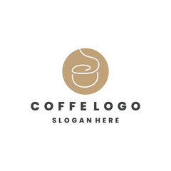 minimalist coffe cup logo design.