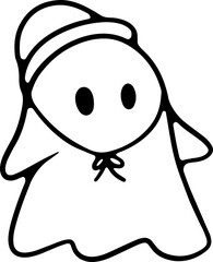 Retro Vintage hooded ghost, donning sunglasses and enjoying the summer in this fun hand-painted PNG illustration collection. Perfect for Halloween and summer vibes