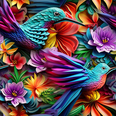 Obraz premium abstract background with birds created with Generative Ai
