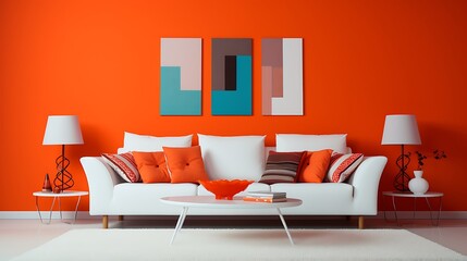 A bold and vibrant color for an accent wall.