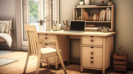 A desk with built-in storage to reduce clutter.
