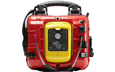Naklejka premium Essential Guide to Using a Defibrillator with Precision Electrodes on a White or Clear Surface PNG Transparent Background.