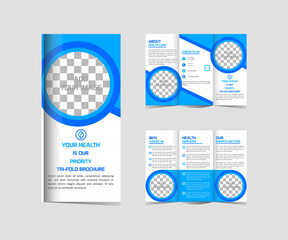 Medical  Health Care Tri Fold Brochure Template   Editable And Resizable
