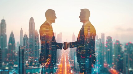 Business Handshake Agreement Partnership Deal Team Office Concept - obrazy, fototapety, plakaty