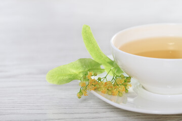 Cup with linden tea