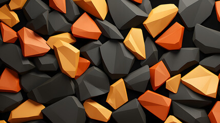 black and orange rocks piled together
