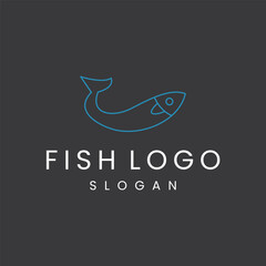 Fish logo template. Creative vector template of fishing club logo