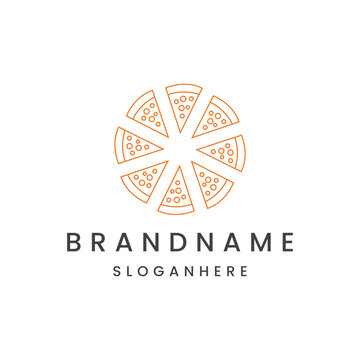 Flowers pizza logo template