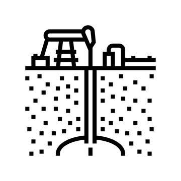 Extraction Oil Industry Line Icon Vector. Extraction Oil Industry Sign. Isolated Contour Symbol Black Illustration