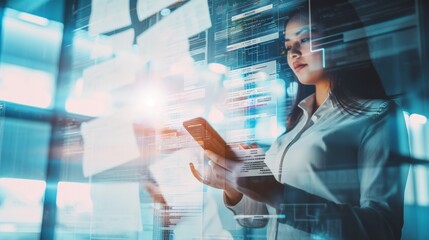 Woman Holding Tablet Device for Online Activities and Communication