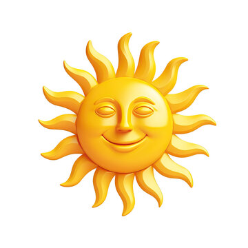 A sun icon , simple structure, cute, 3d render, blender, OC render, white background