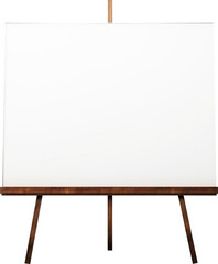 Easel with blank canvas isolated on transparent background. PNG