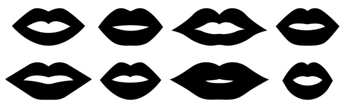 Set of lips icons. Vector signs