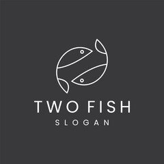 Two fish logo vector design template