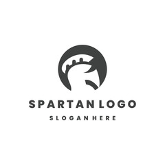 helmet of the Spartan warrior symbol, emblem. Spartan helmet logo
