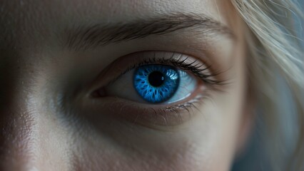 Obraz premium Close-up Macro of Her Blue Eyes Above the Stars