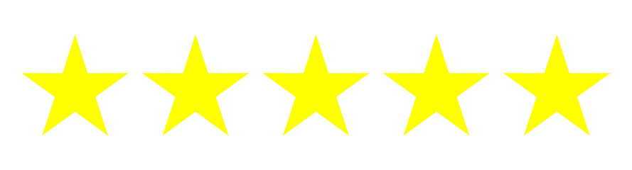 Five stars customer product rating review flat icon for apps and websites