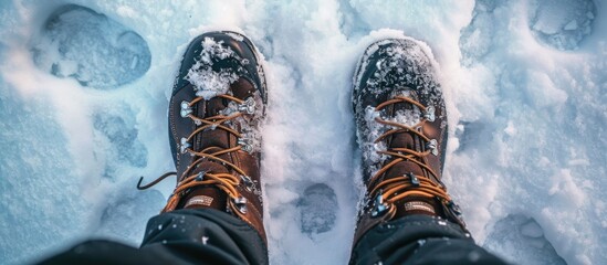 Venturing outdoors in snowy conditions with appropriate footwear.