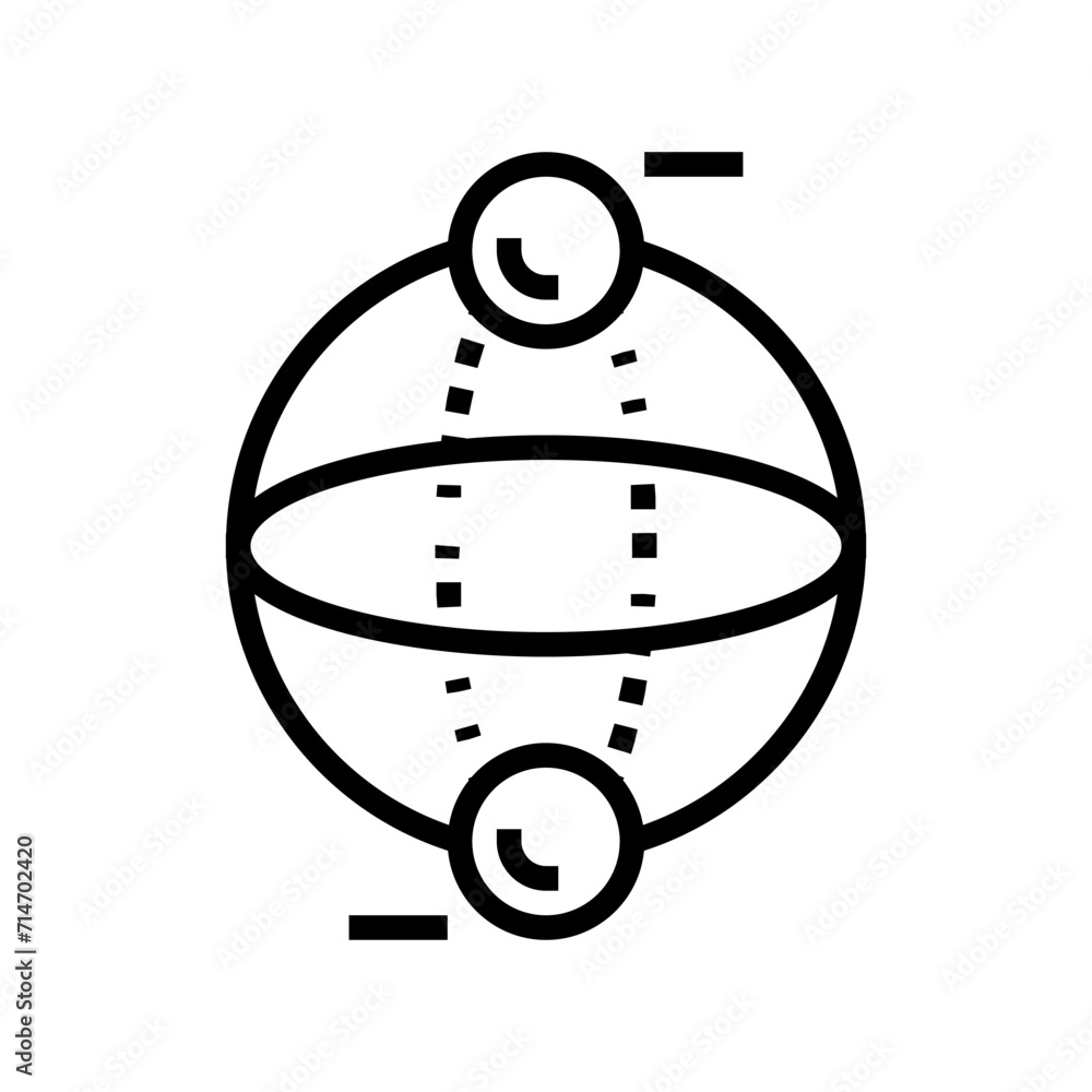 Poster bit quantum technology line icon vector. bit quantum technology sign. isolated contour symbol black 