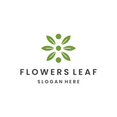 leaf flower logo icon design. Universal creative premium symbol.