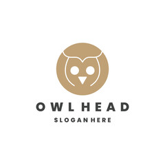 Fototapeta premium Head Owl logo or icon design template
